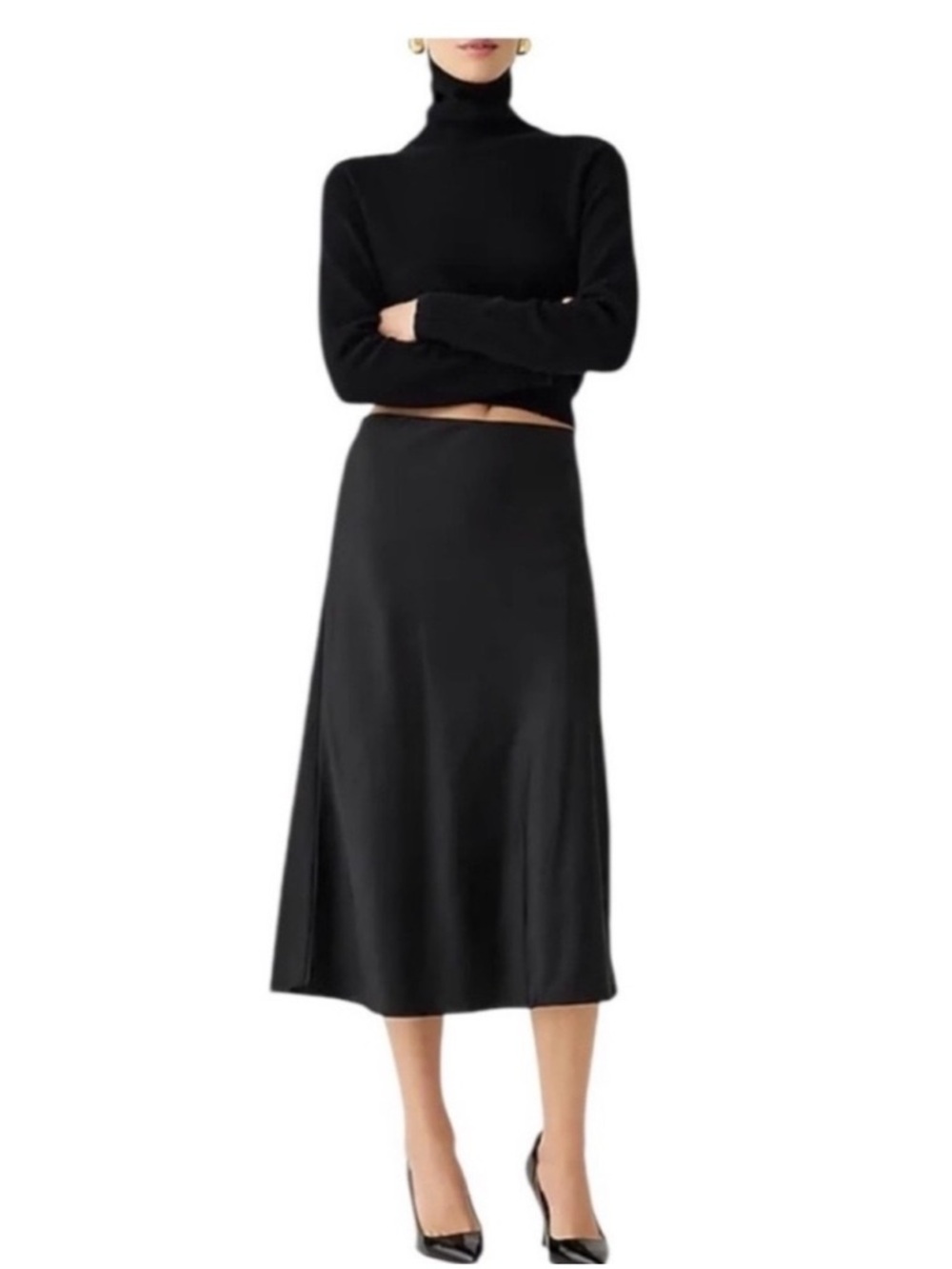 J. Crew Gwyneth Satin Midi Skirt